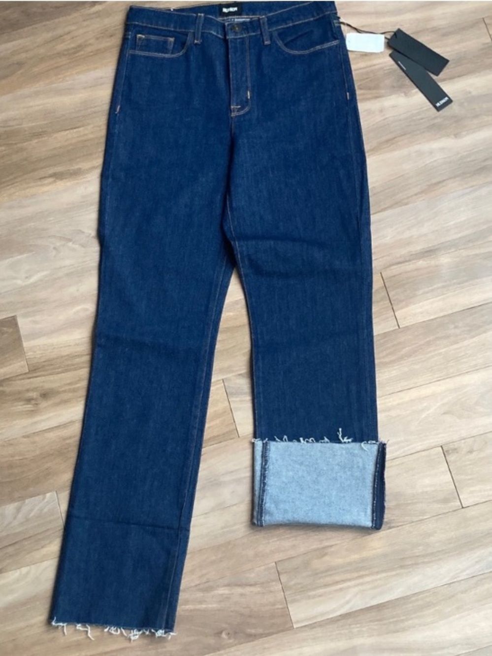 Hudson jean high rise Zoeey deep cuff straight crop jean casual denim size 27 - Picture 5 of 17